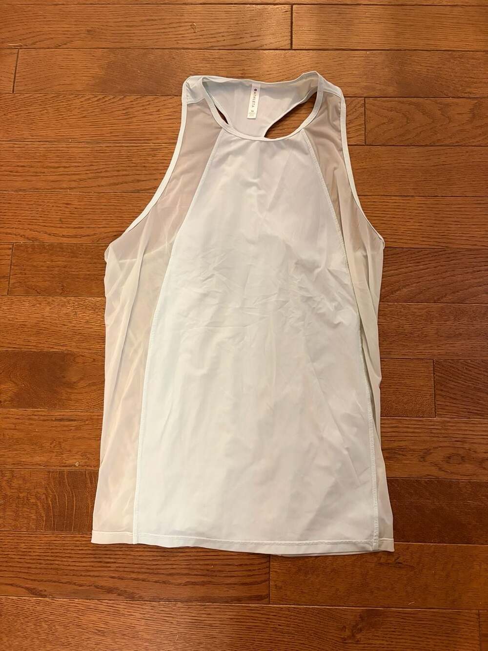 Athleta White Mesh Tank Top Size M Yoga Fitness